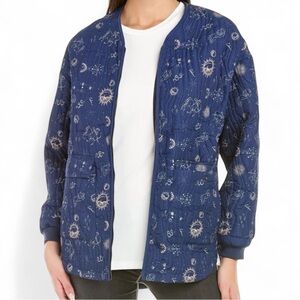 Johnny Was Calme Yessi‎ Astrology Blue Quilted Softshell Jacket Women S